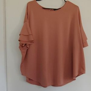 Beige Ruffle Top